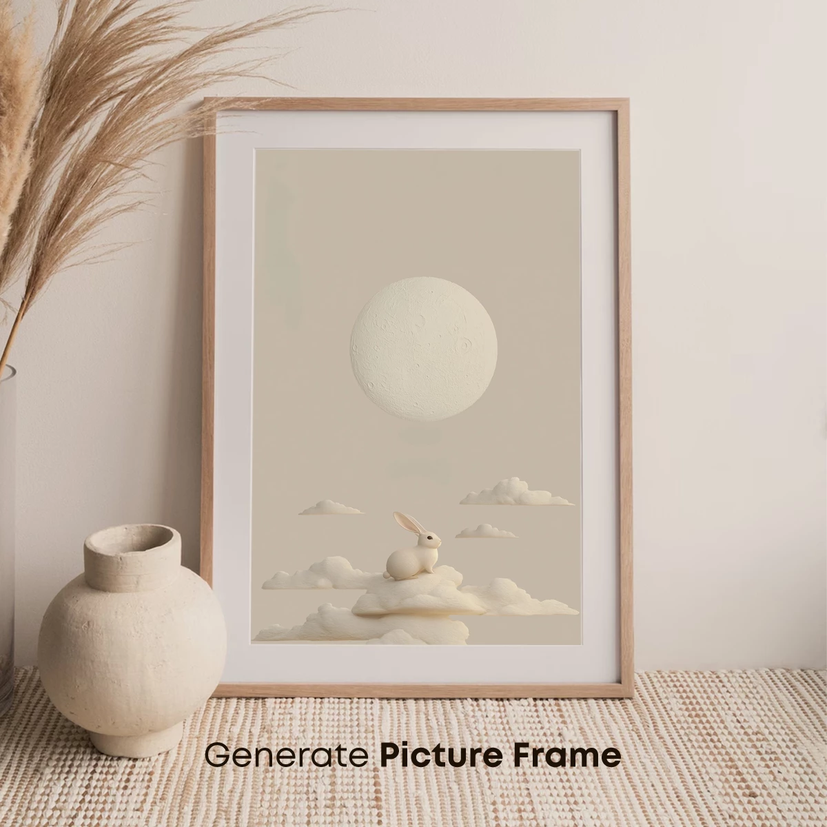 Lunar Rabbit on Clouds: Surreal Moonlit Fantasy - Image 7