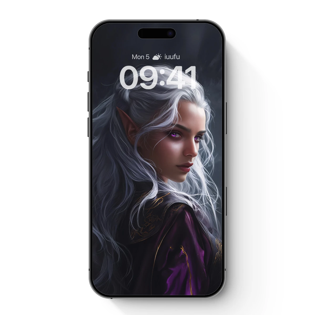 Ethereal Elven Beauty: Purple-Eyed Mystic