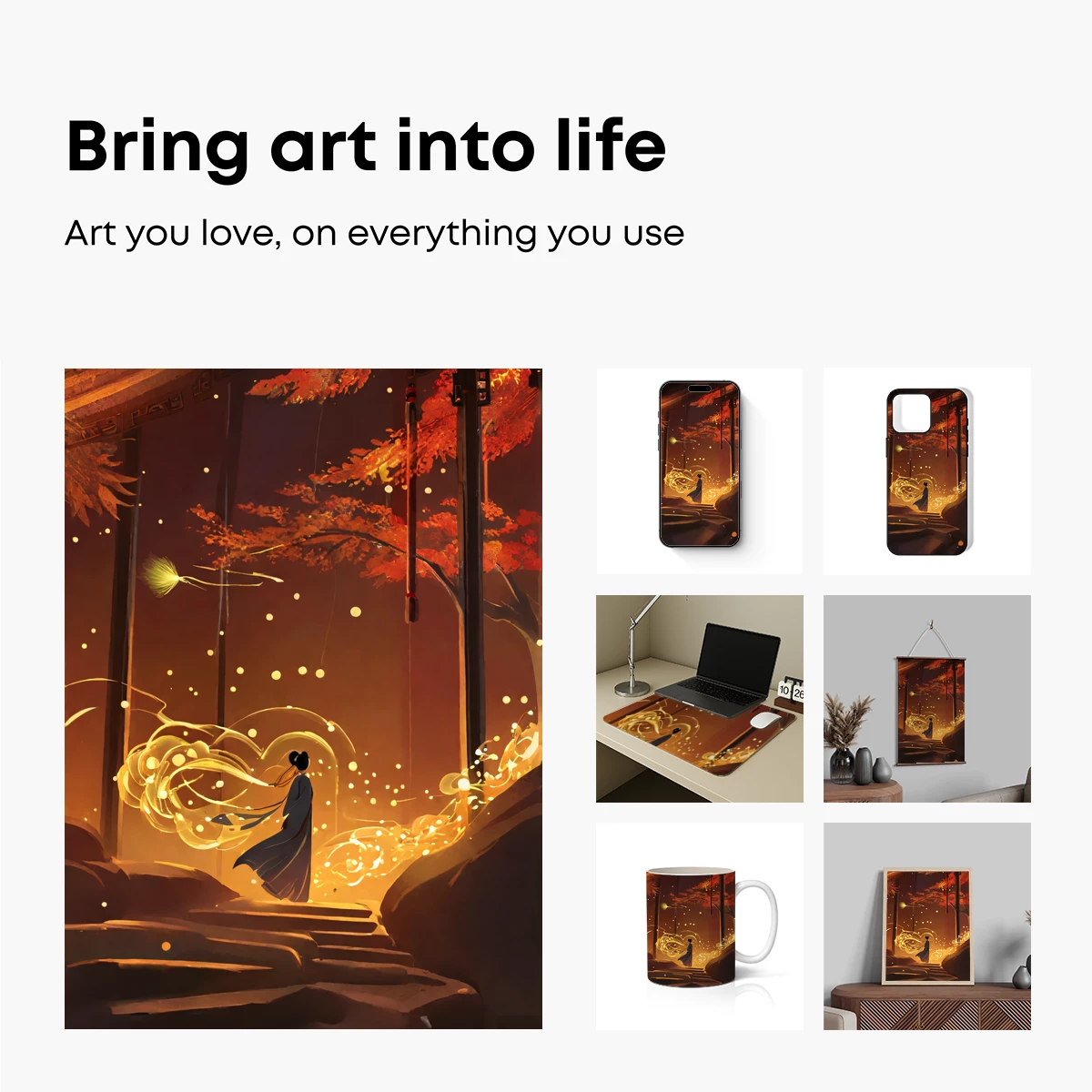 Autumnal Whisper: Ethereal Figure in Glowing Embrace - Image 2