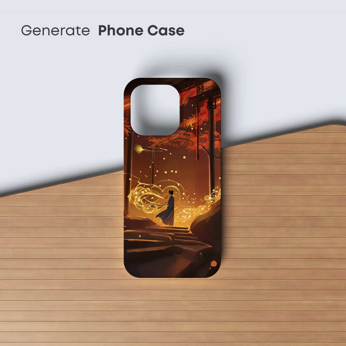 Autumnal Whisper: Ethereal Figure in Glowing Embrace - Image 3