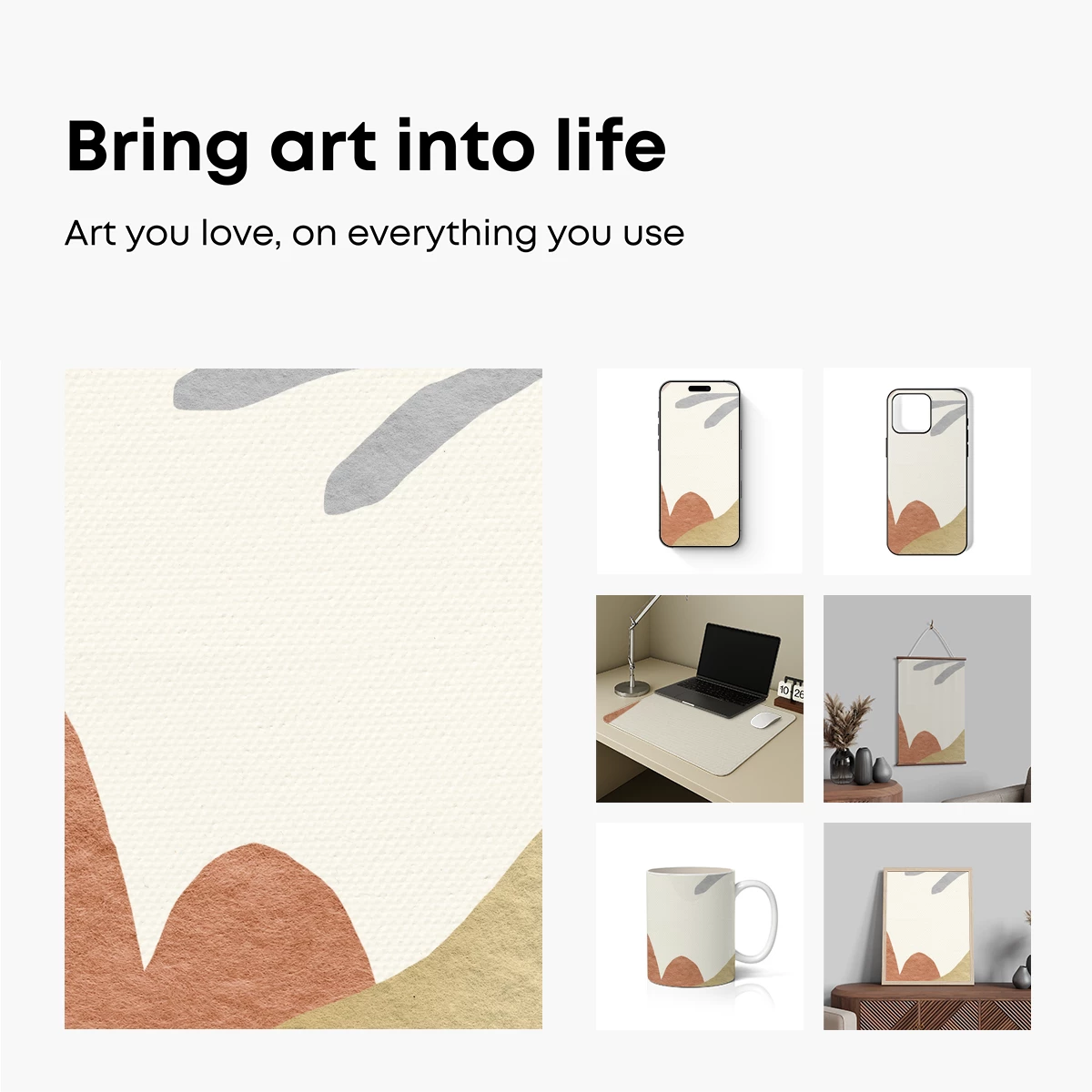 Abstract Canvas Symphony: Soft Tones and Bold Shapes - Image 2