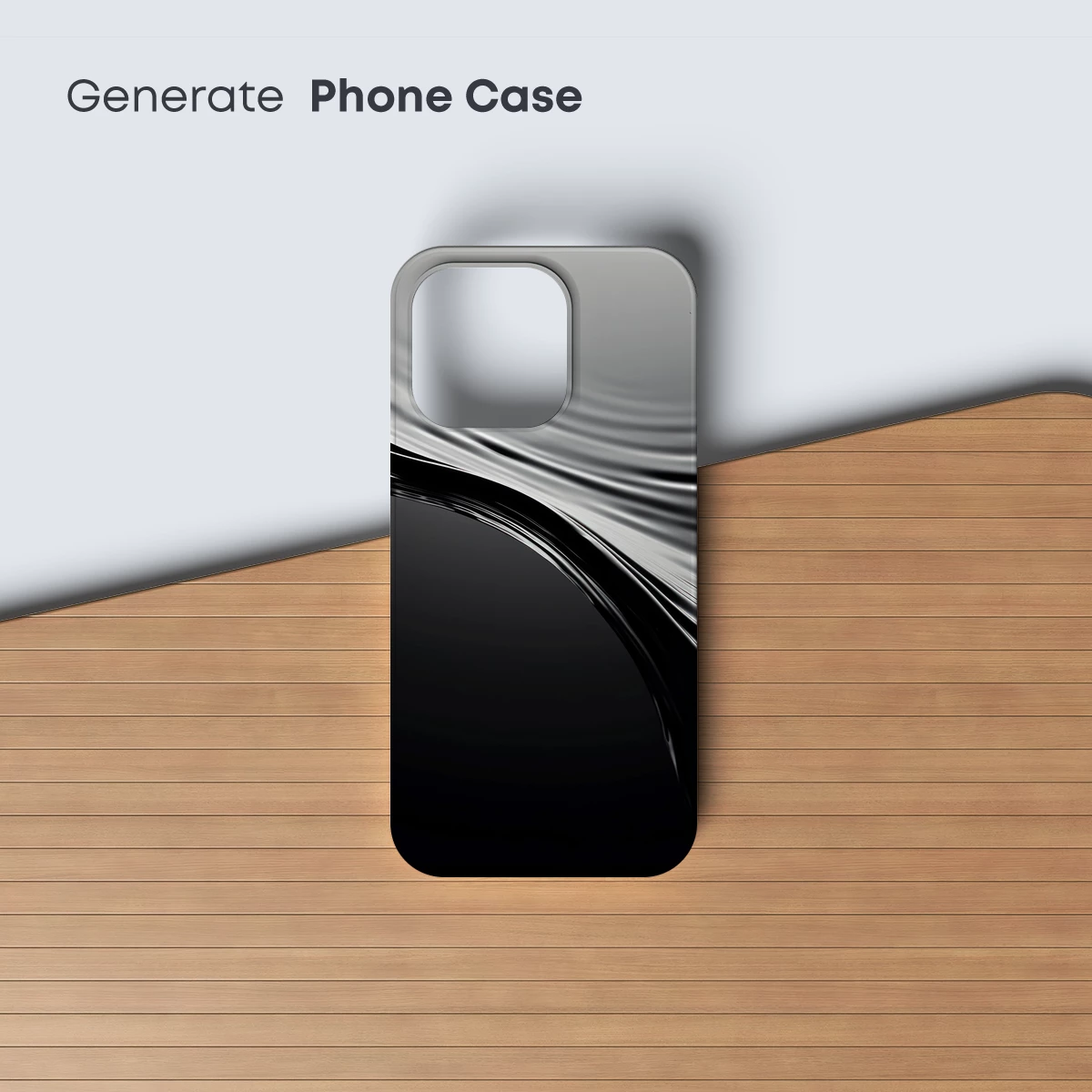 Elegant Black Wave: Abstract Fluidity in Motion - Image 3