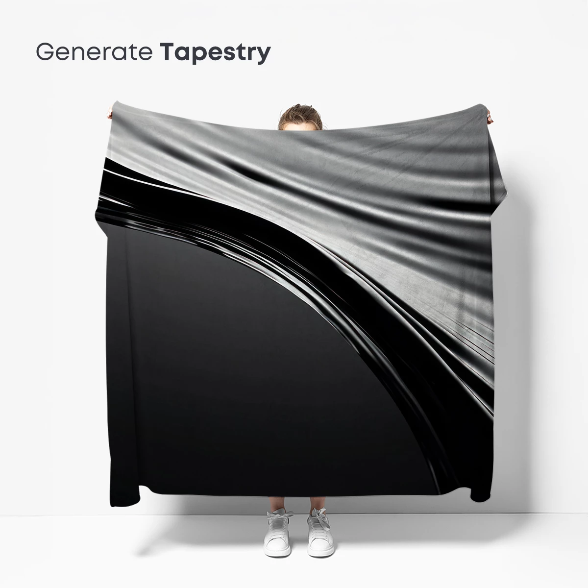 Elegant Black Wave: Abstract Fluidity in Motion - Image 5