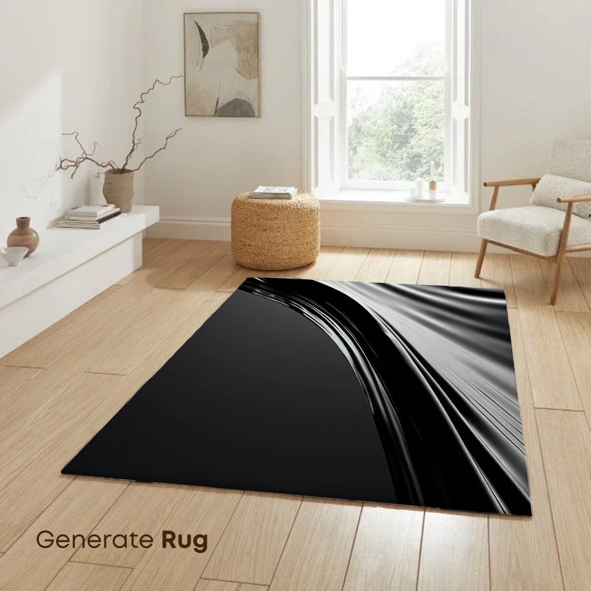 Elegant Black Wave: Abstract Fluidity in Motion - Image 6