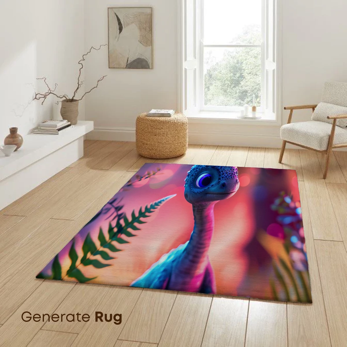 Enchanted Neon Dino in Luminous Jungle - Image 6