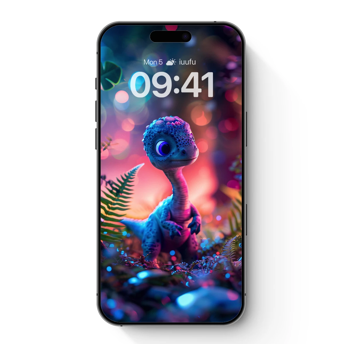 Enchanted Neon Dino in Luminous Jungle