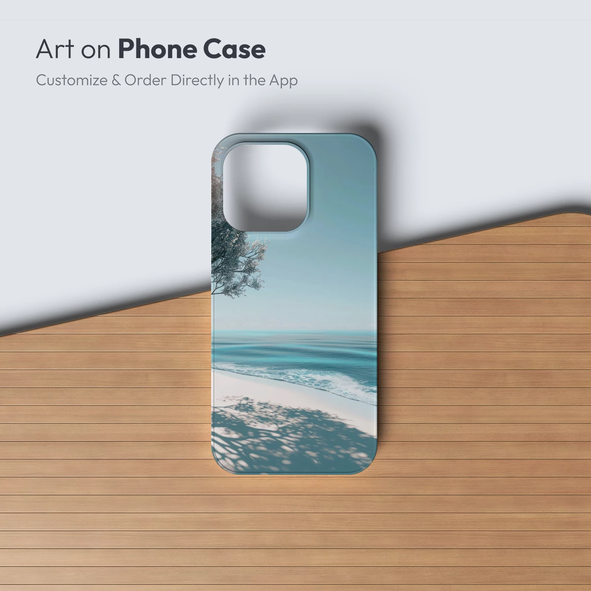 Eternal Shoreline: Blossom Tree Over Serene Sea - Image 3