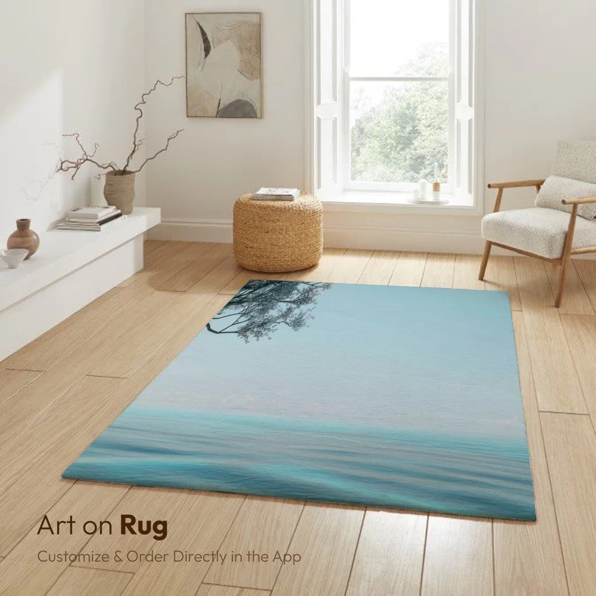 Eternal Shoreline: Blossom Tree Over Serene Sea - Image 6