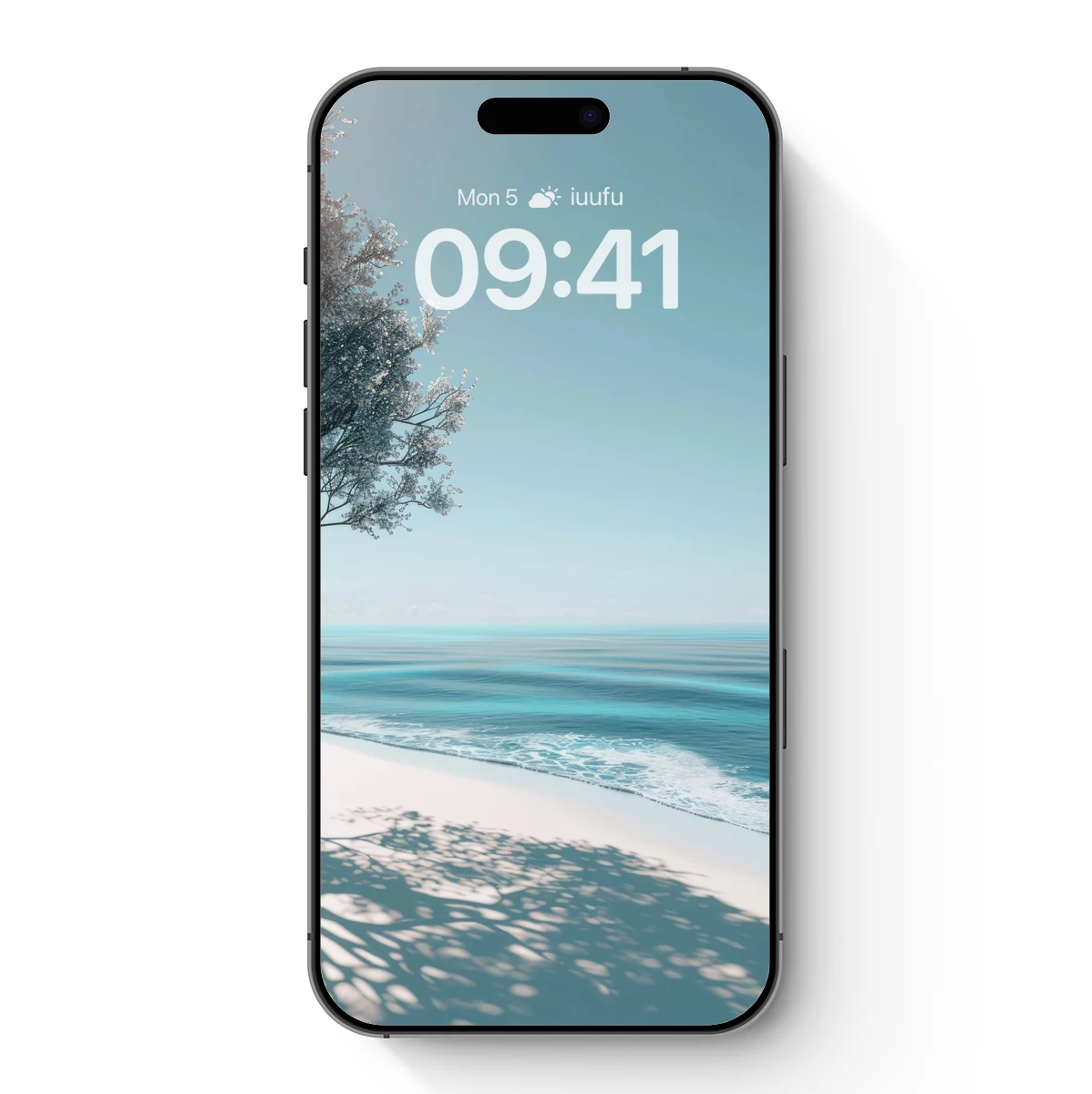 Eternal Shoreline: Blossom Tree Over Serene Sea