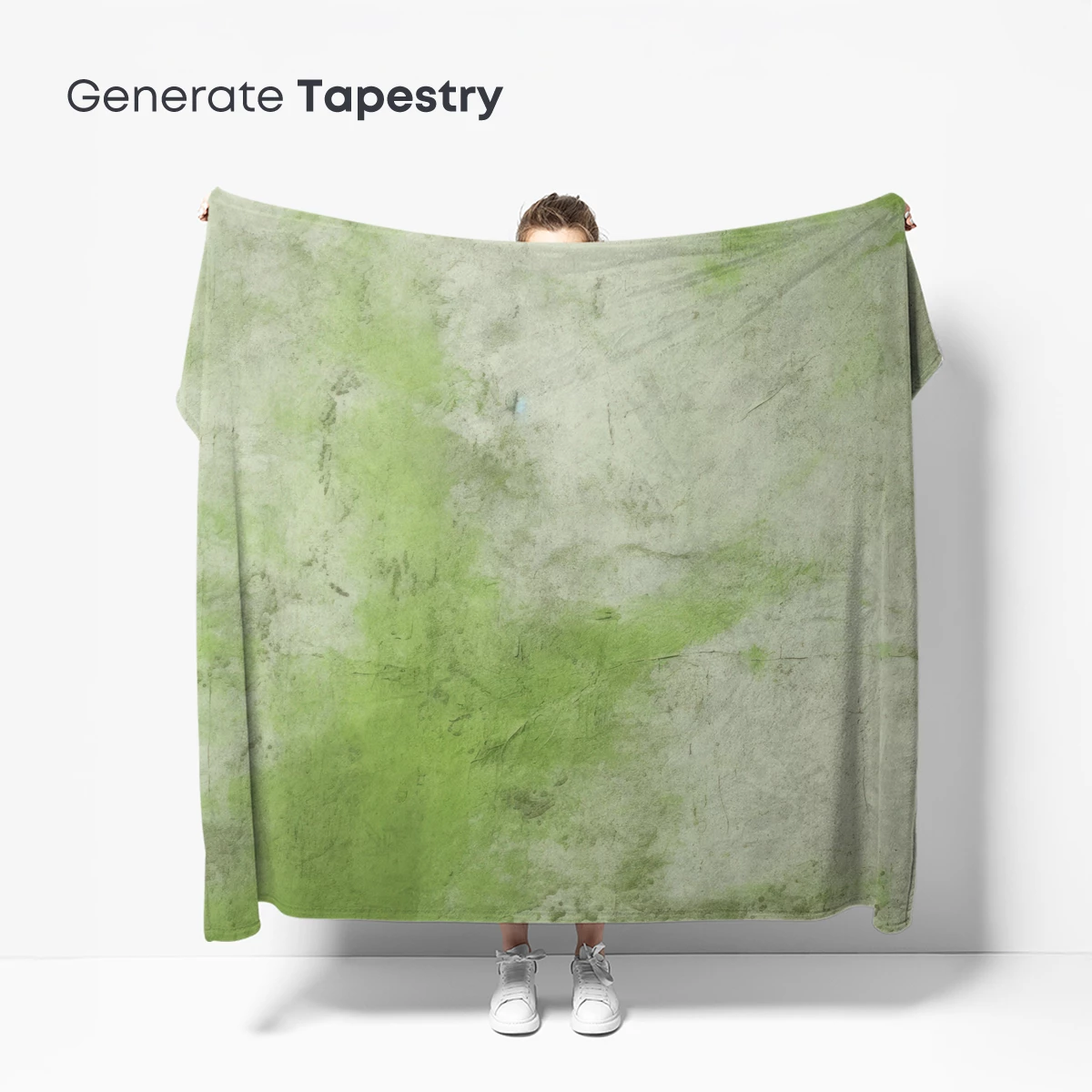 Ethereal Moss Whisper: Textured Green Abstract - Image 5