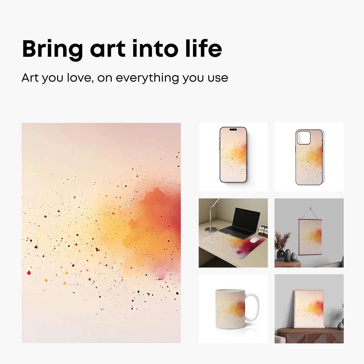 Abstract Splash: Fusion of Warm Hues and Dynamic Dots - Image 2