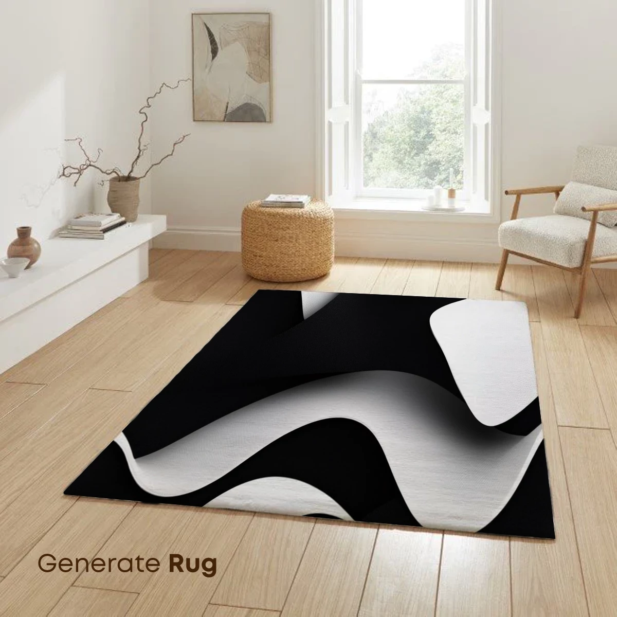 Elegant Monochrome Waves: Abstract Fluidity - Image 6