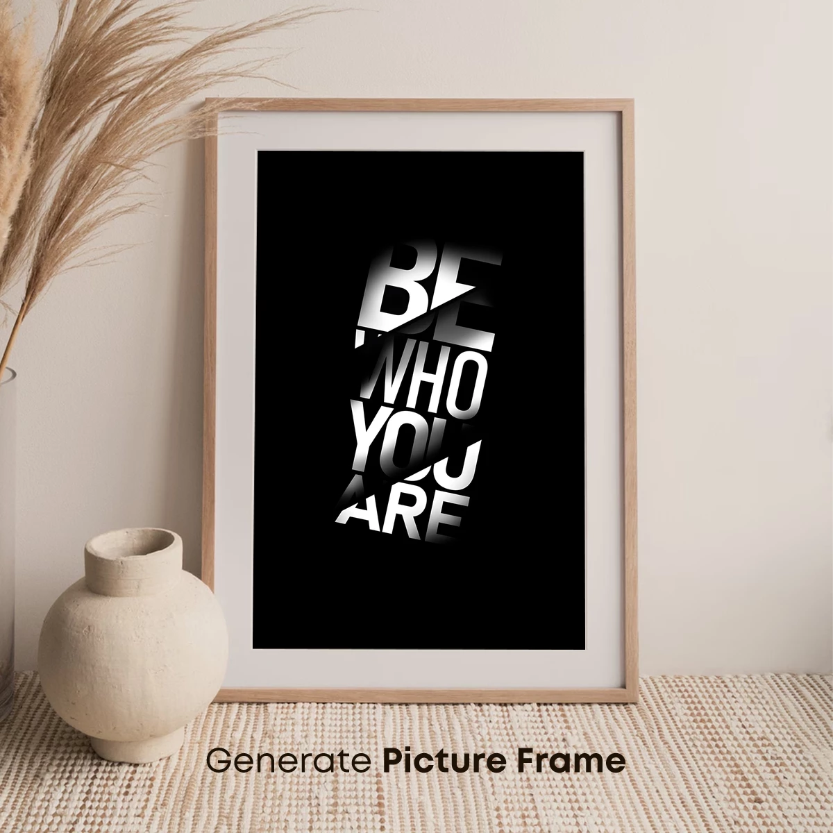 Bold Typography: 'Be Who You Are' in Monochrome - Image 7
