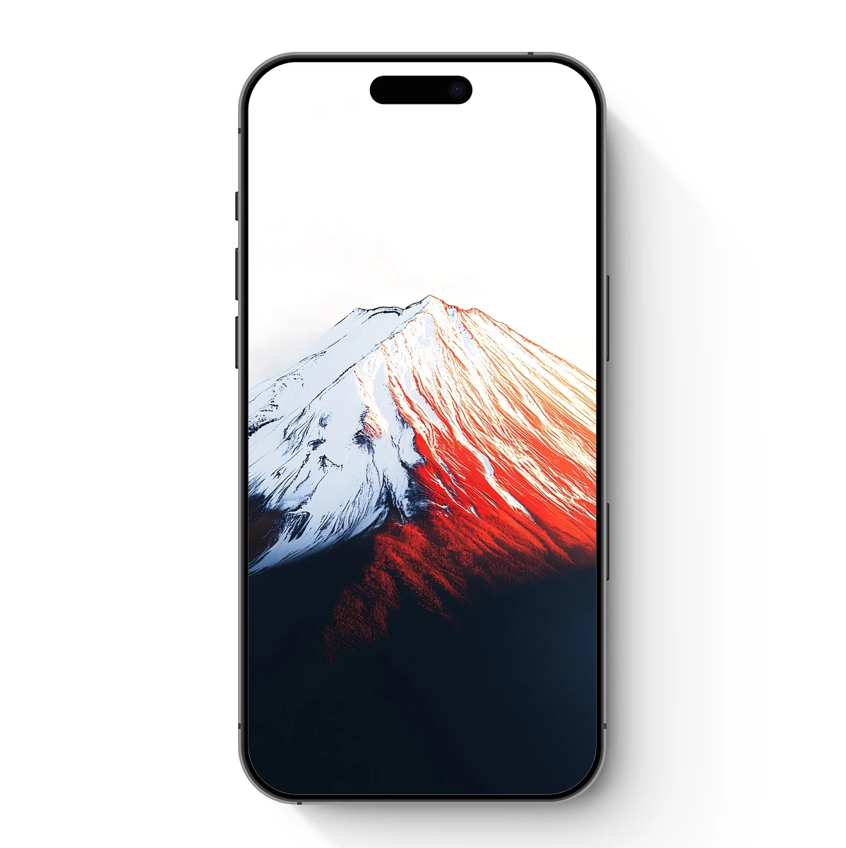 Fiery Peak: Snow-Capped Mountain in Red Glow Fiery Peak: Snow-Capped Mountain in Red Glow