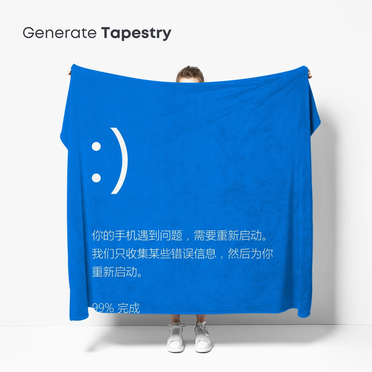 Blue Serenity: Digital Smile in Minimalist Bliss - Image 5