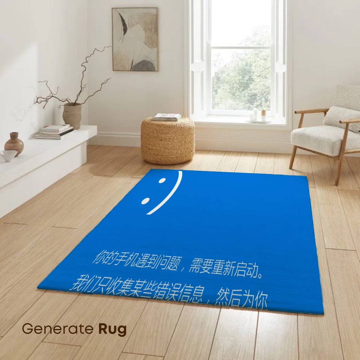 Blue Serenity: Digital Smile in Minimalist Bliss - Image 6