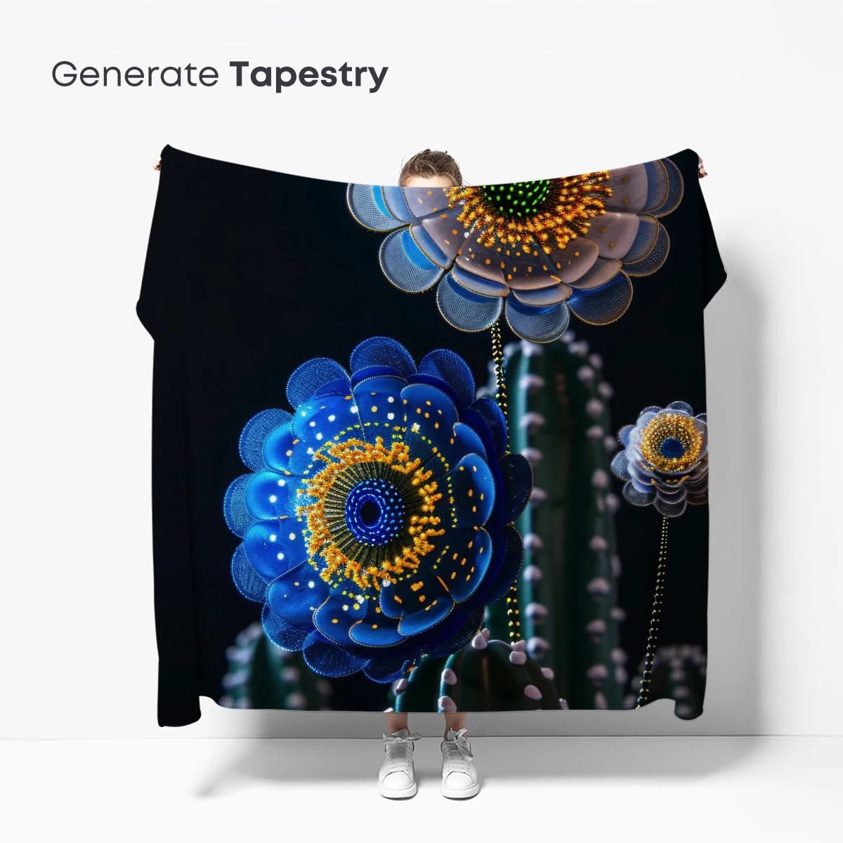 Luminous Cactus Blossoms: Futuristic Floral Fantasy - Image 5