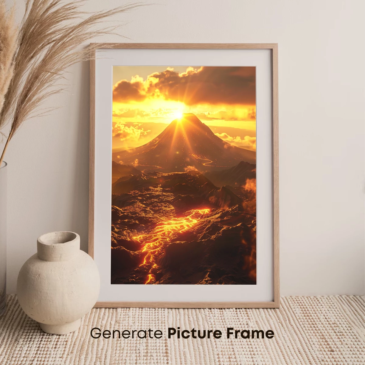 Erupting Sunset: Lava's Golden Symphony - Image 7