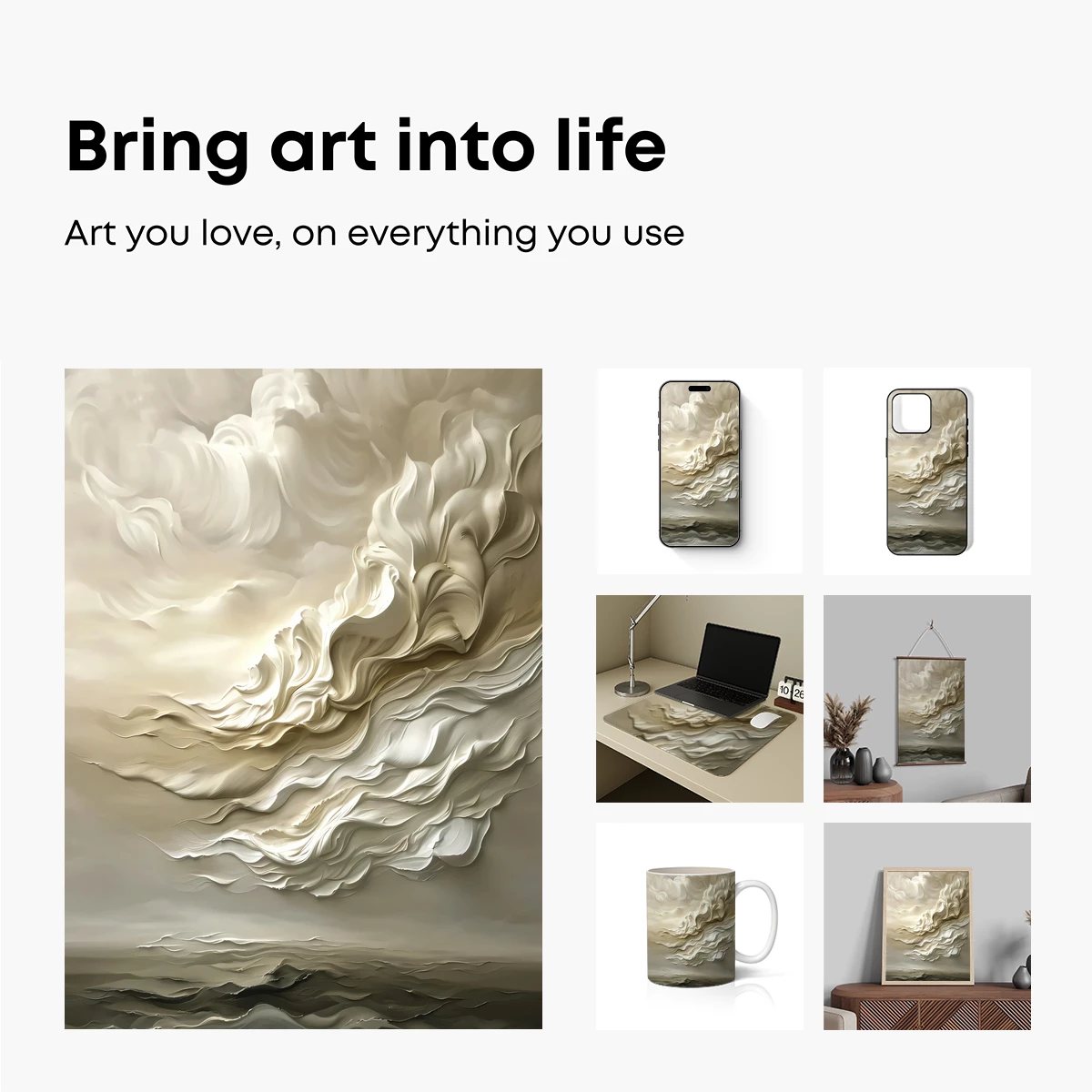 Ethereal Cloud Symphony: A Monochromatic Dream - Image 2