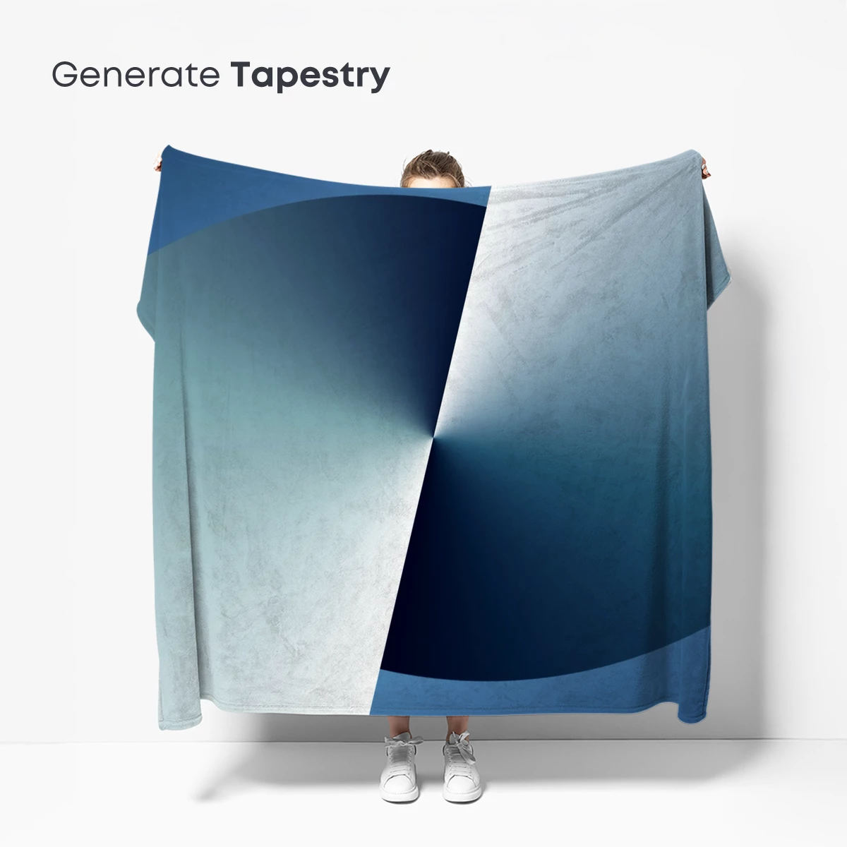 Geometric Elegance: Abstract Blue and White Harmony - Image 5