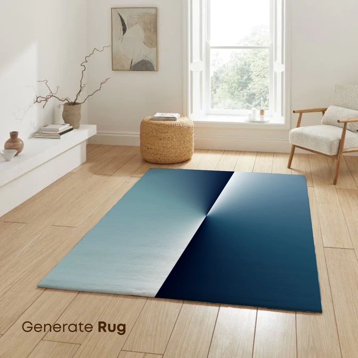 Geometric Elegance: Abstract Blue and White Harmony - Image 6