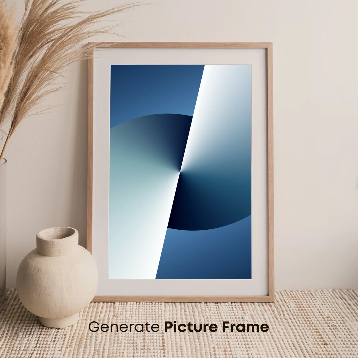 Geometric Elegance: Abstract Blue and White Harmony - Image 7