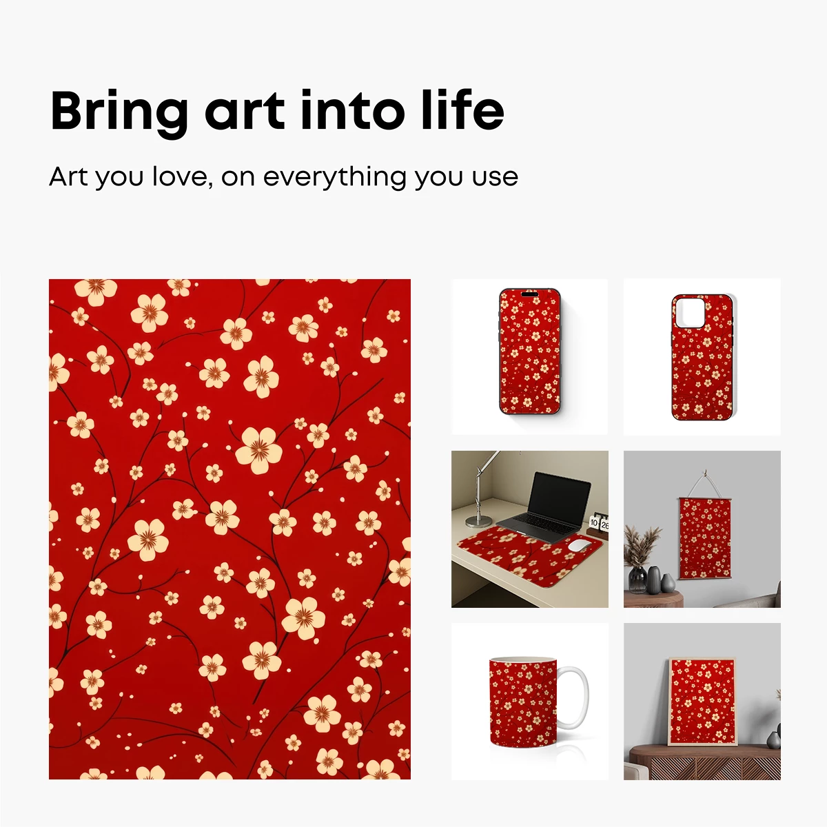 Cherry Blossoms in Crimson: A Blooming Elegance