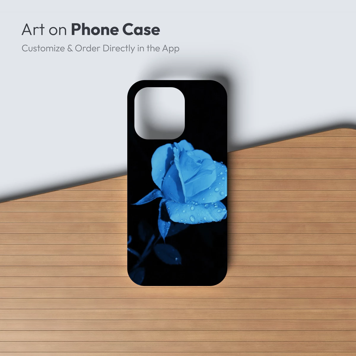 Ethereal Midnight Rose: Dew-Kissed Bloom in Blue - Image 2