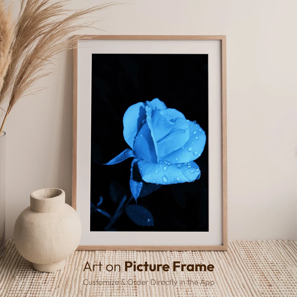 Ethereal Midnight Rose: Dew-Kissed Bloom in Blue - Image 6