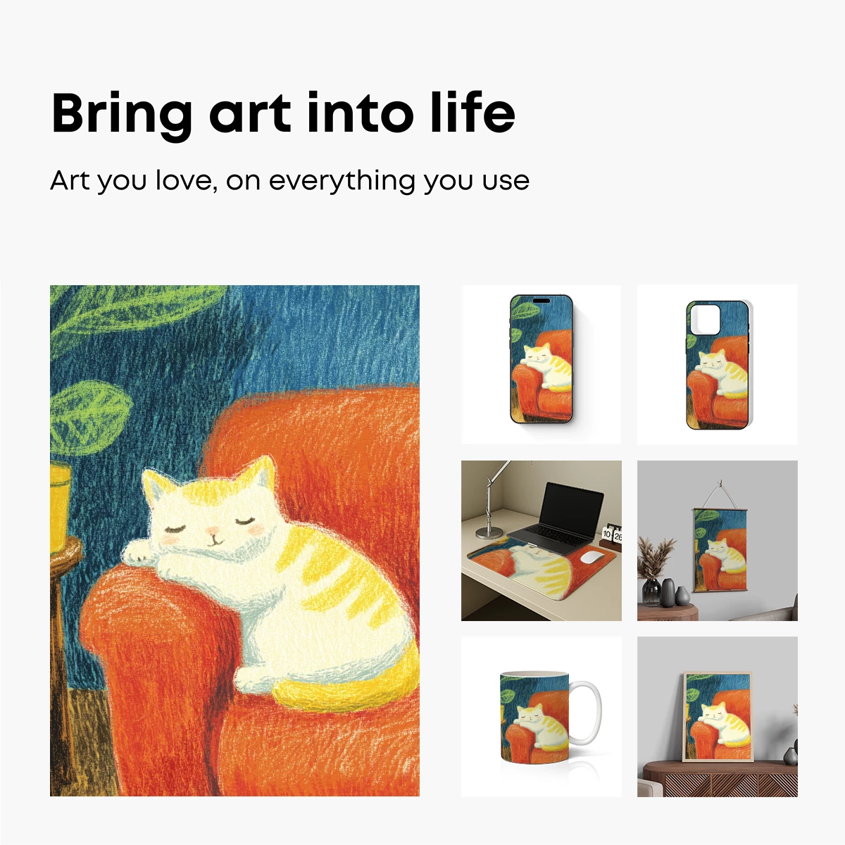 Cozy Cat Nap: Whimsical Armchair Dream - Image 2