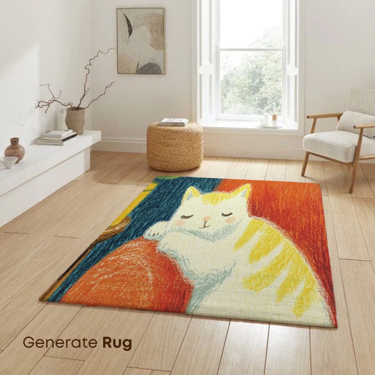 Cozy Cat Nap: Whimsical Armchair Dream - Image 6