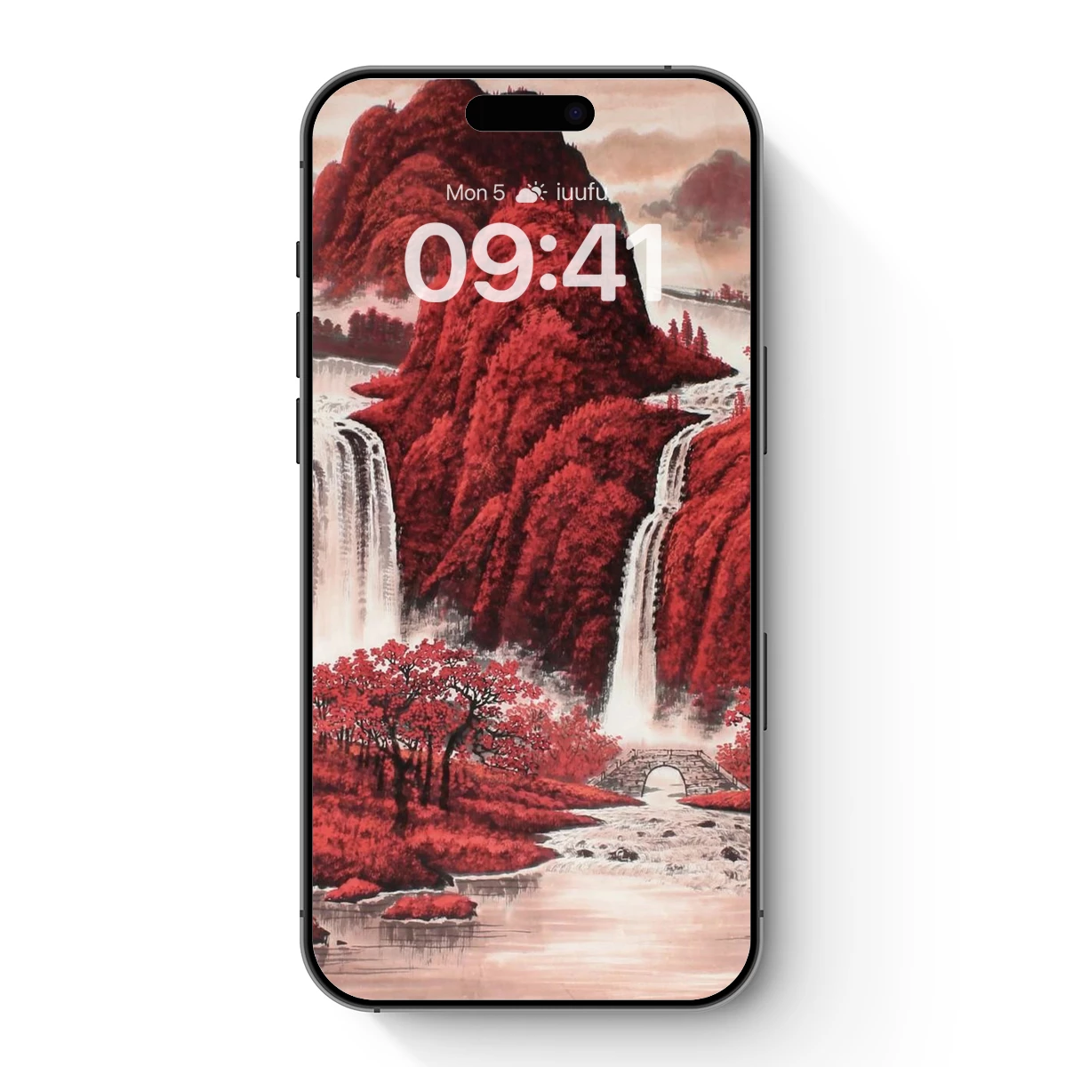 Crimson Cascade: A Symphony of Waterfalls and Red Forests