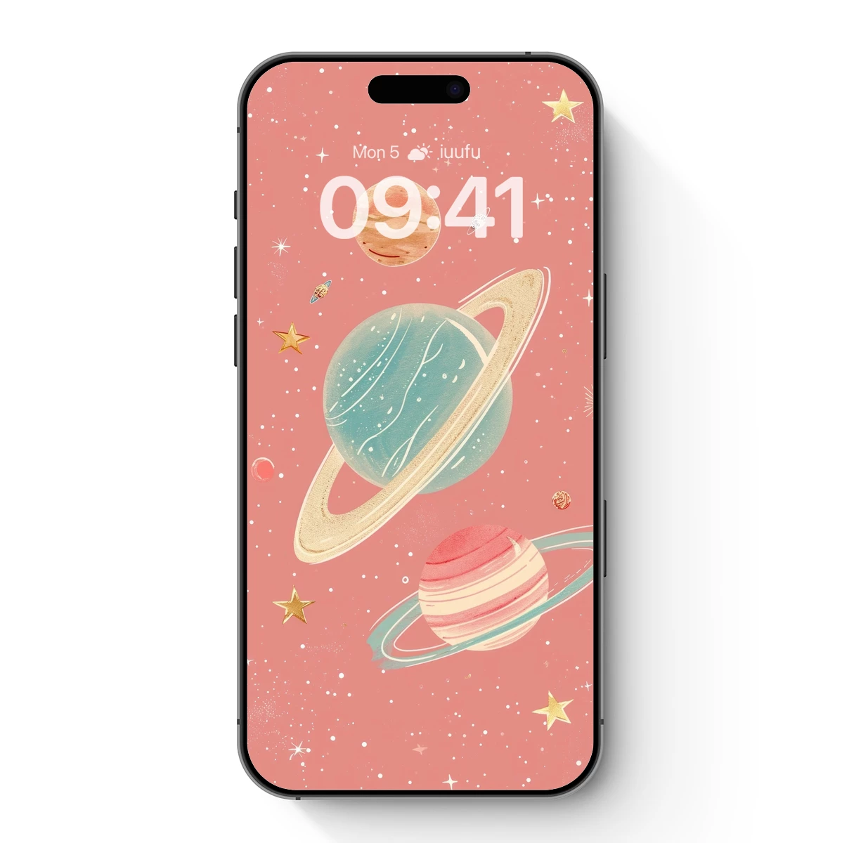 Cosmic Pastel Dreams: Whimsical Planets in Pink Space