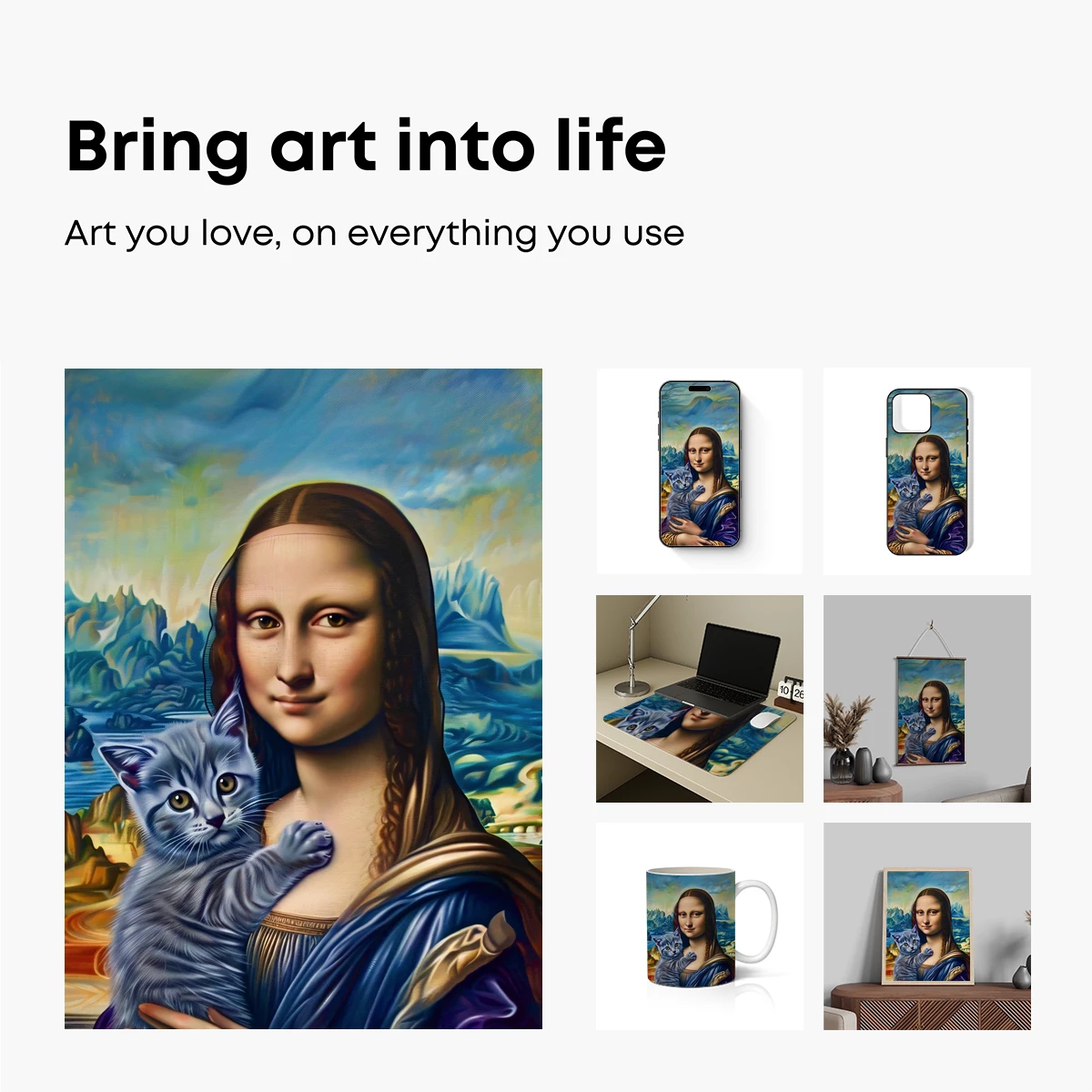 Mona Lisa's Feline Companion: A Whimsical Renaissance Blend - Image 2