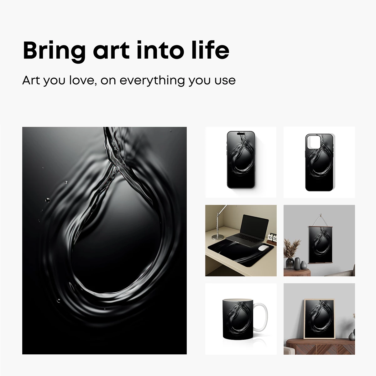 Elegant Water Whirl: Abstract Flow Dynamics - Image 2