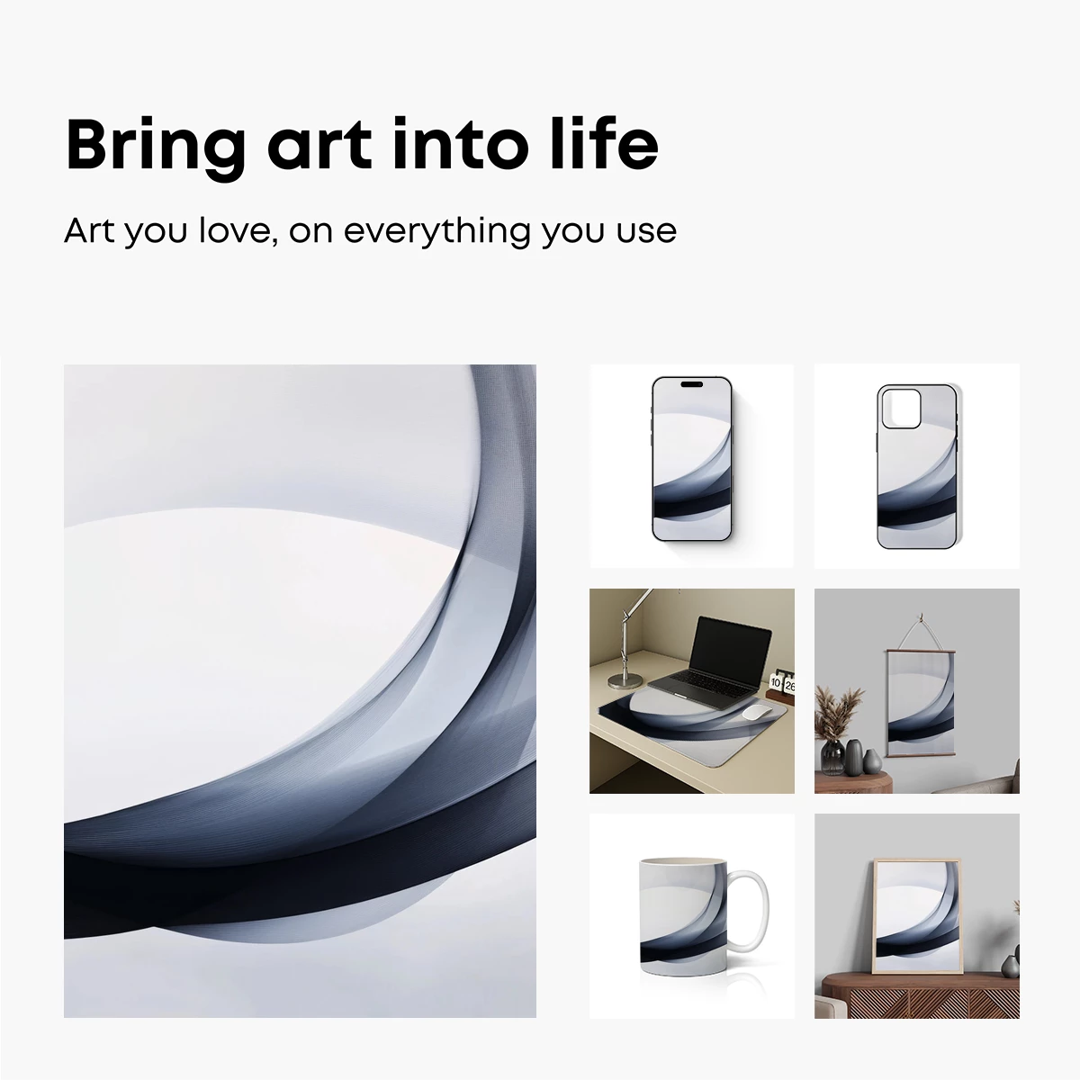 Elegant Spiral Dance: Abstract Flow in Monochrome - Image 2