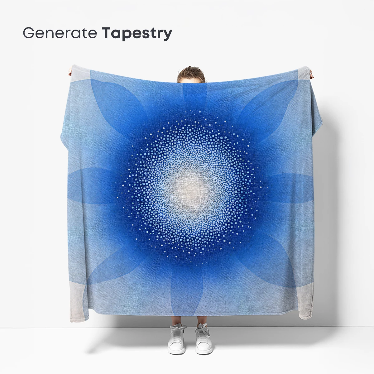 Blue Petal Symphony: Digital Floral Art - Image 5