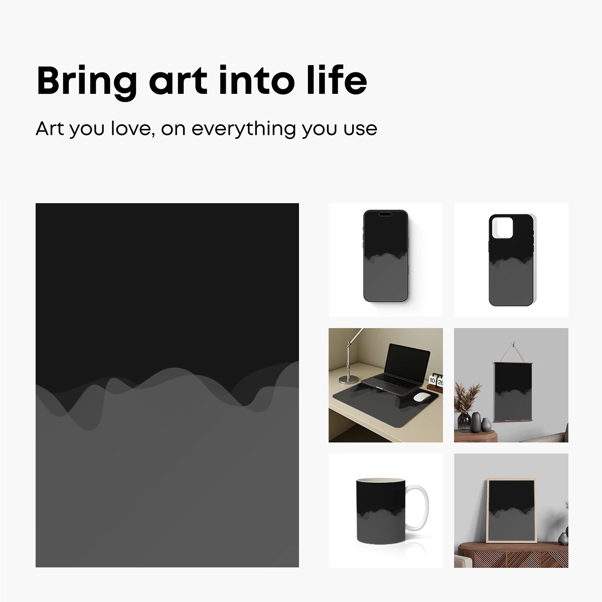 Ethereal Horizon: Minimalist Shadow Waves - Image 2