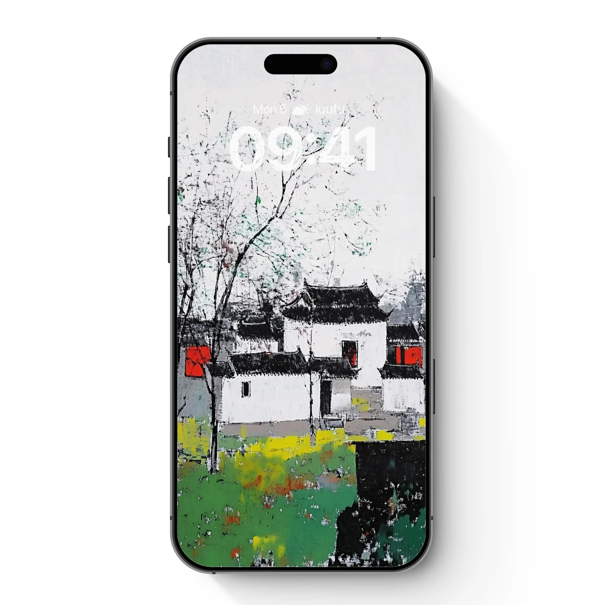 Abstract Oriental Serenity: Modern Brushstrokes on Ancient Architecture