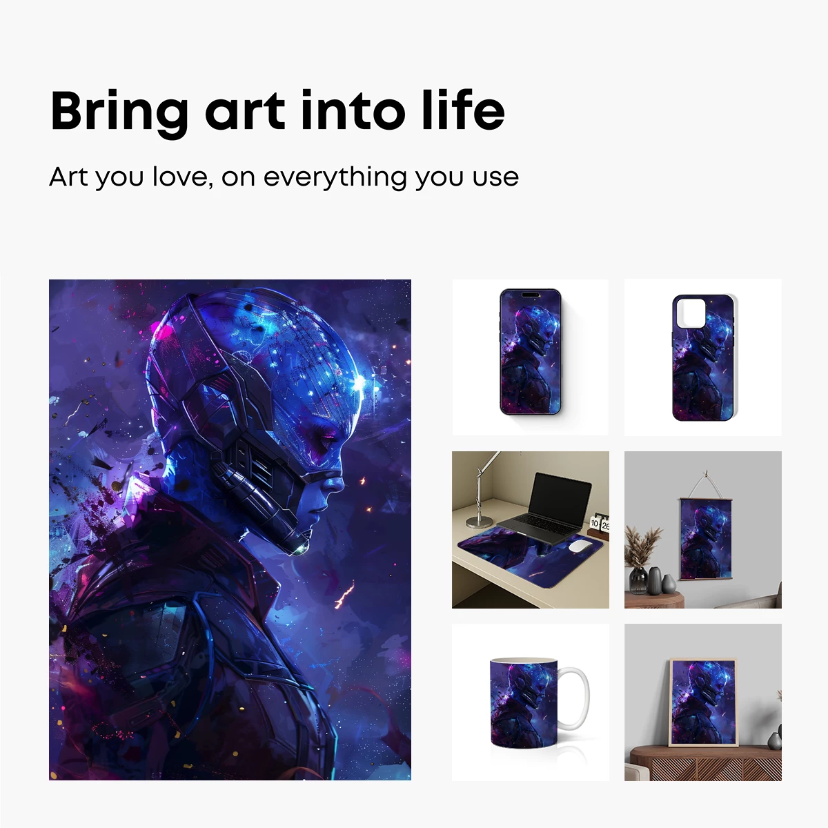 Cybernetic Visionary: Futuristic Helmet in Neon Splendor - Image 2