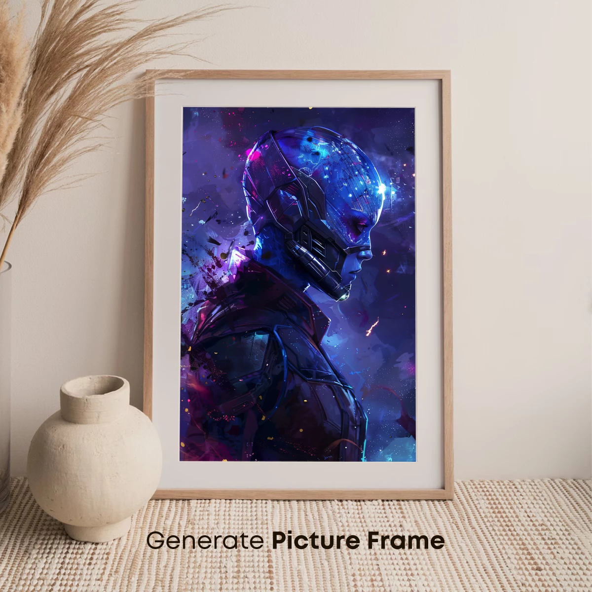 Cybernetic Visionary: Futuristic Helmet in Neon Splendor - Image 7