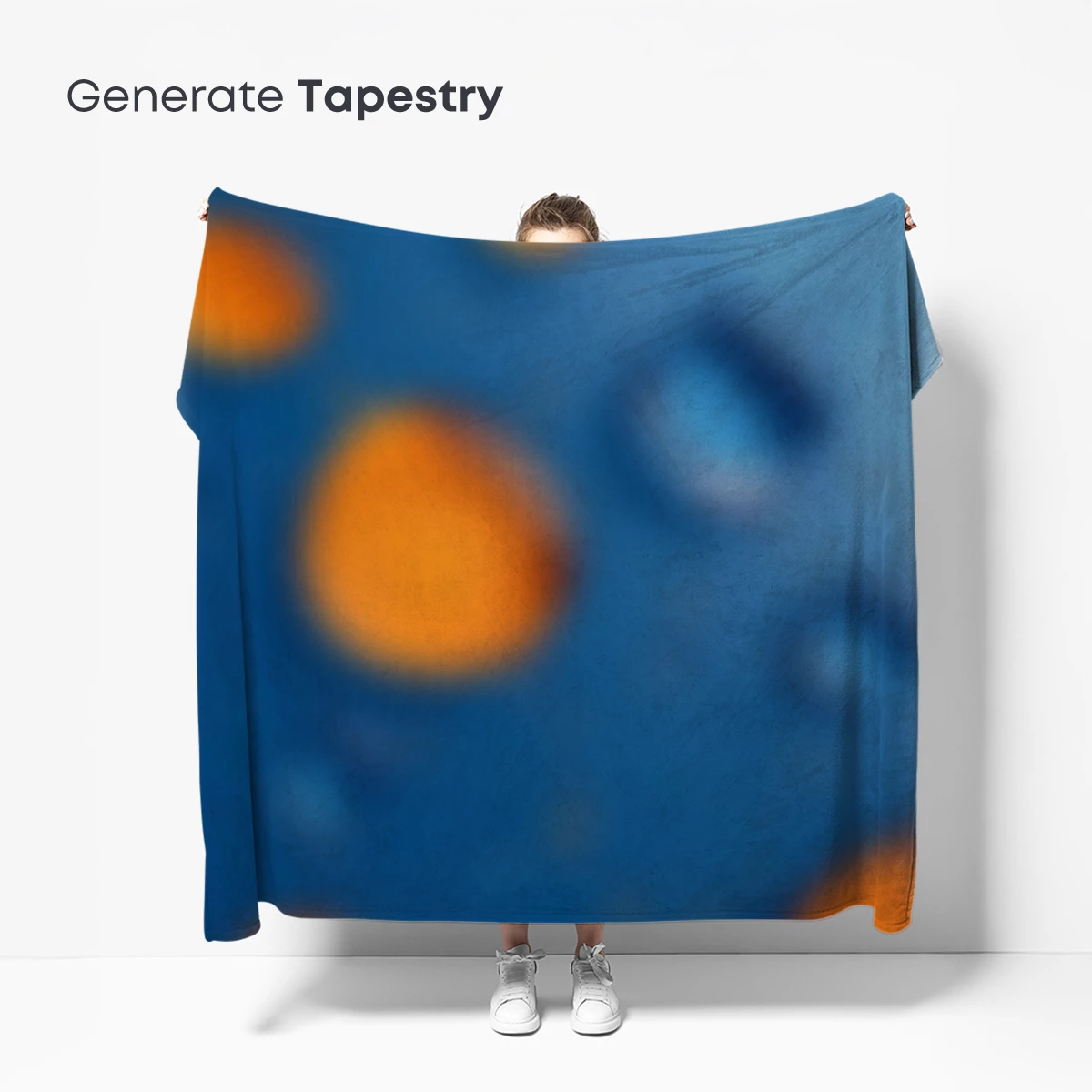 Cosmic Orange Orbs in Blue Abyss - Image 5