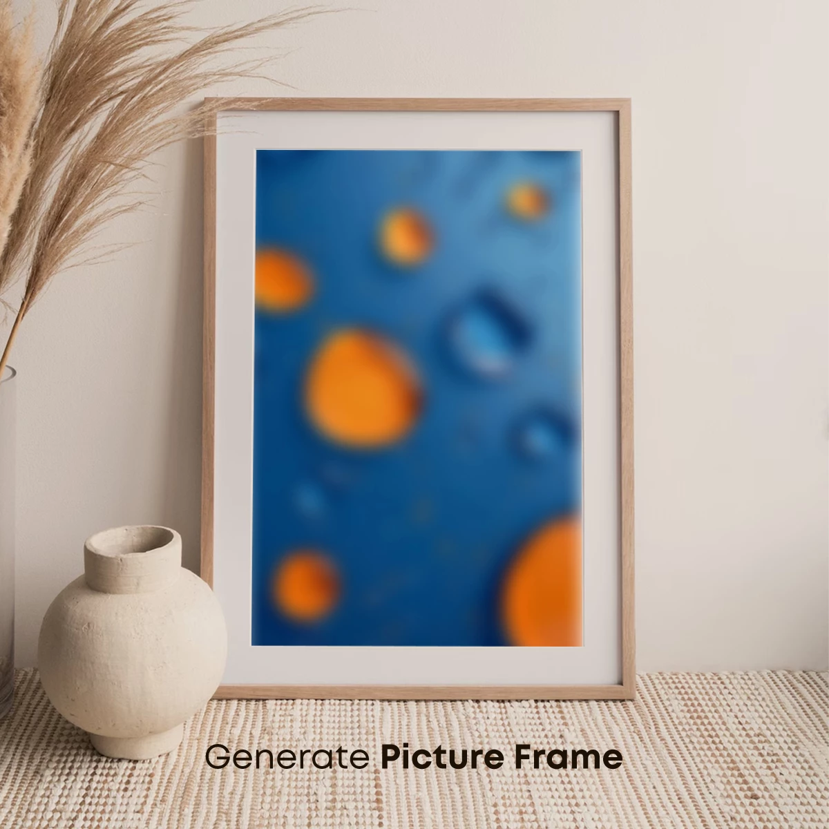 Cosmic Orange Orbs in Blue Abyss - Image 7