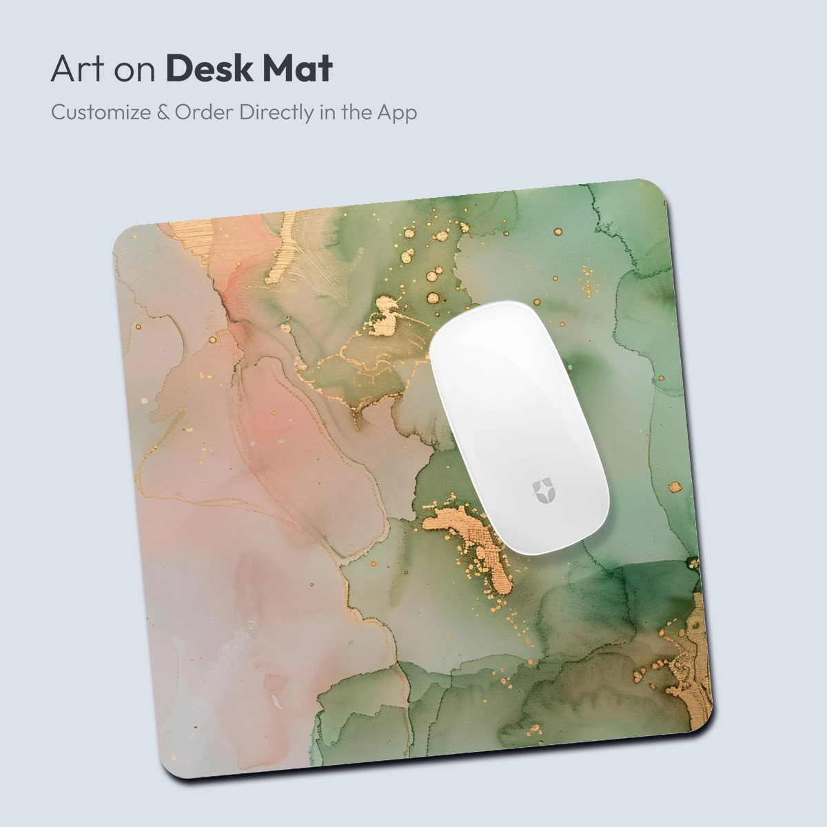 Ethereal Ink Dance: Emerald and Blush Harmony - Image 4