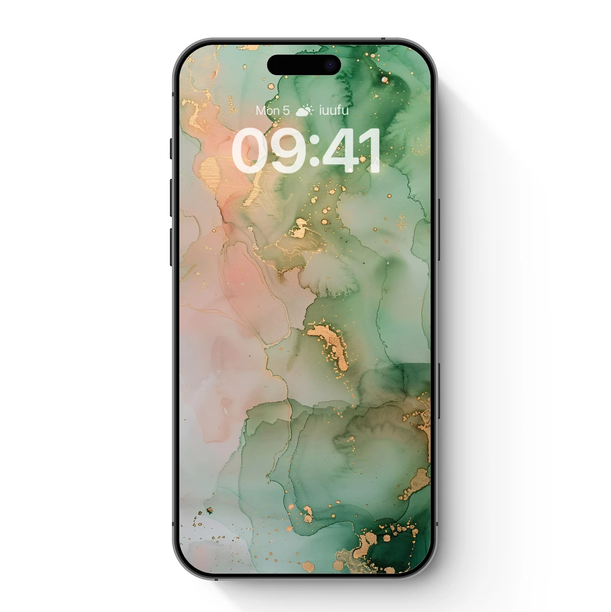 Ethereal Ink Dance: Emerald and Blush Harmony