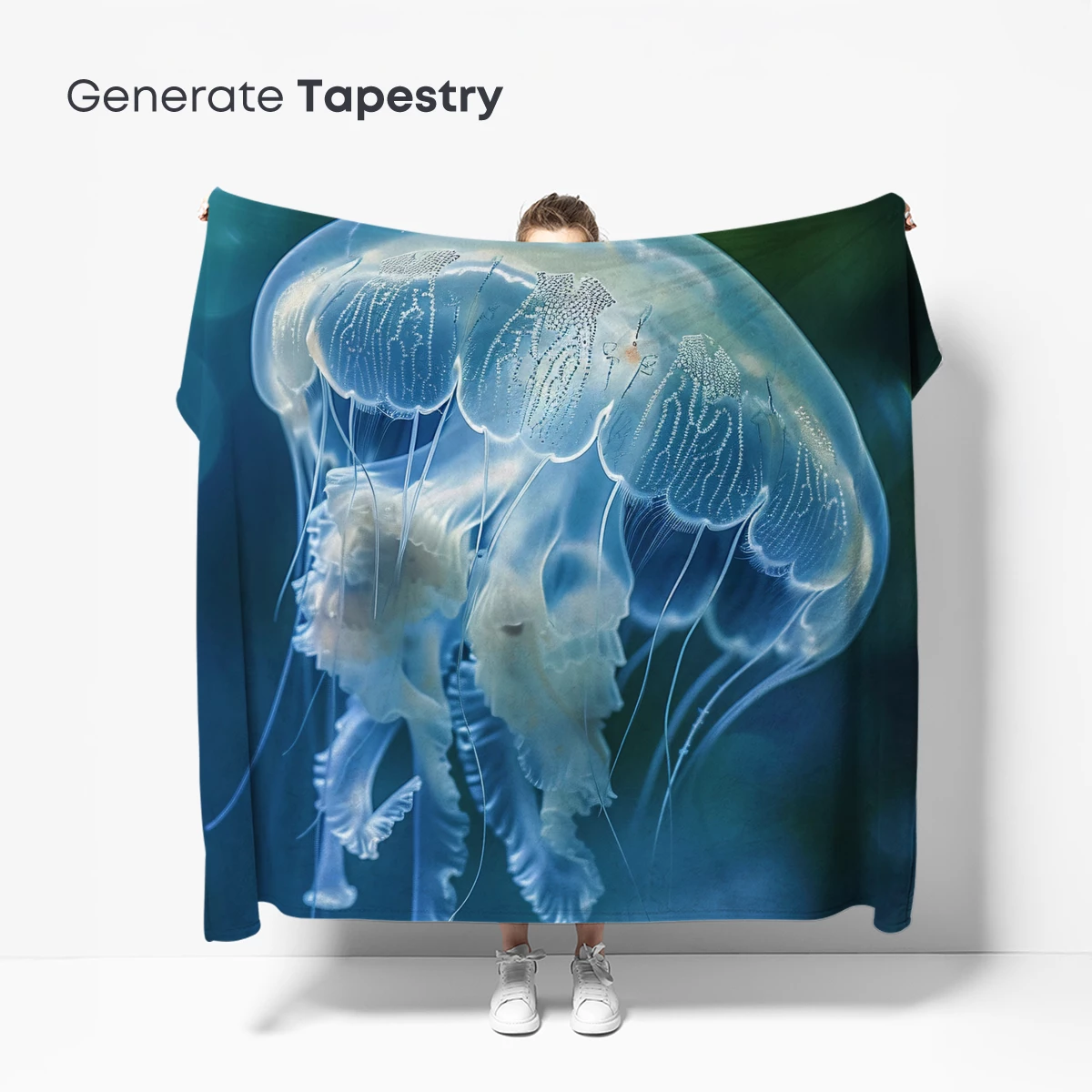 Ethereal Jellyfish: Oceanic Ballet in Blue - Image 5