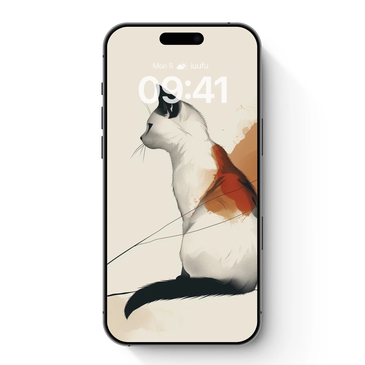 Elegant Siamese Cat in Abstract Brushstrokes