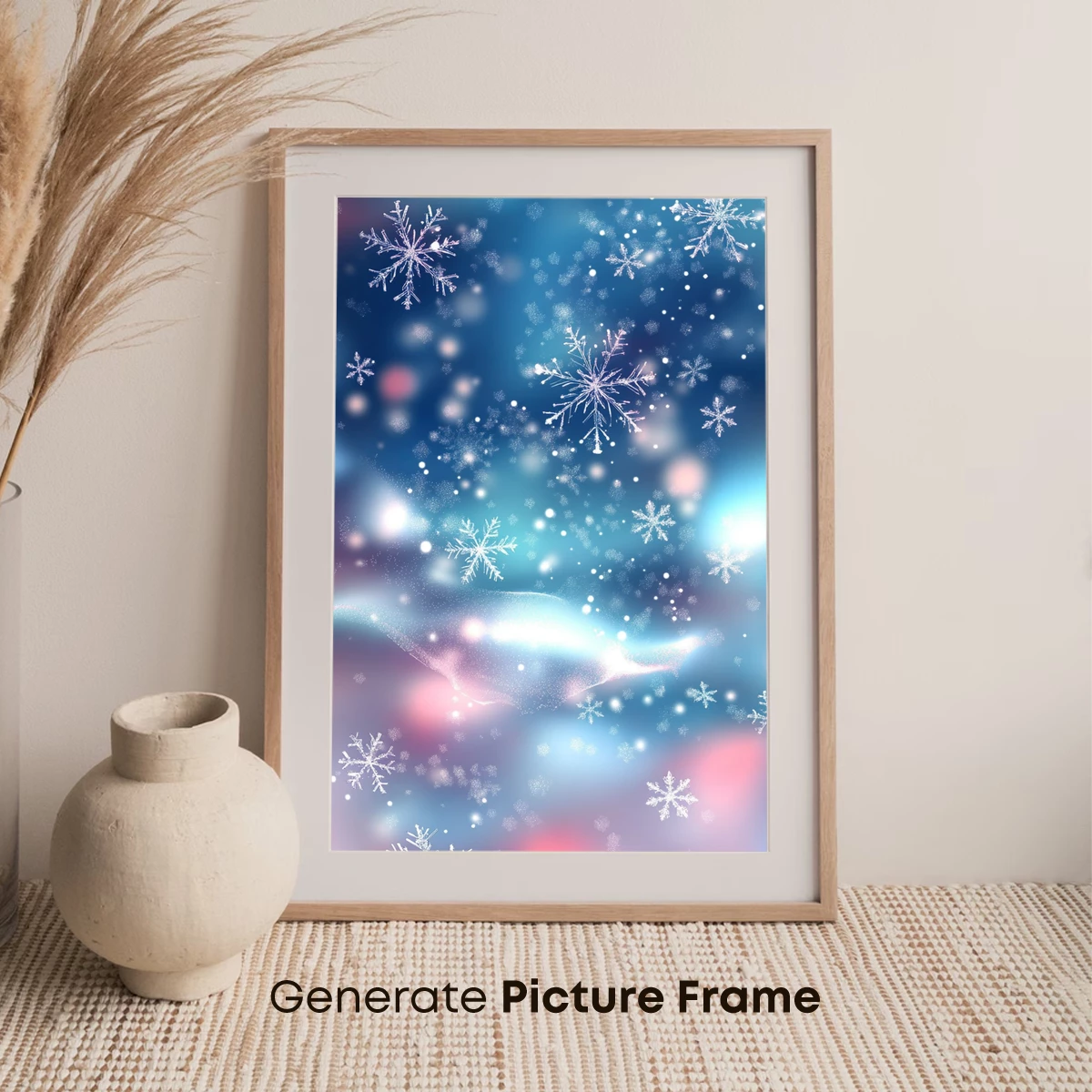 Frosty Dreamscapes: Snowflakes in Ethereal Blues - Image 7