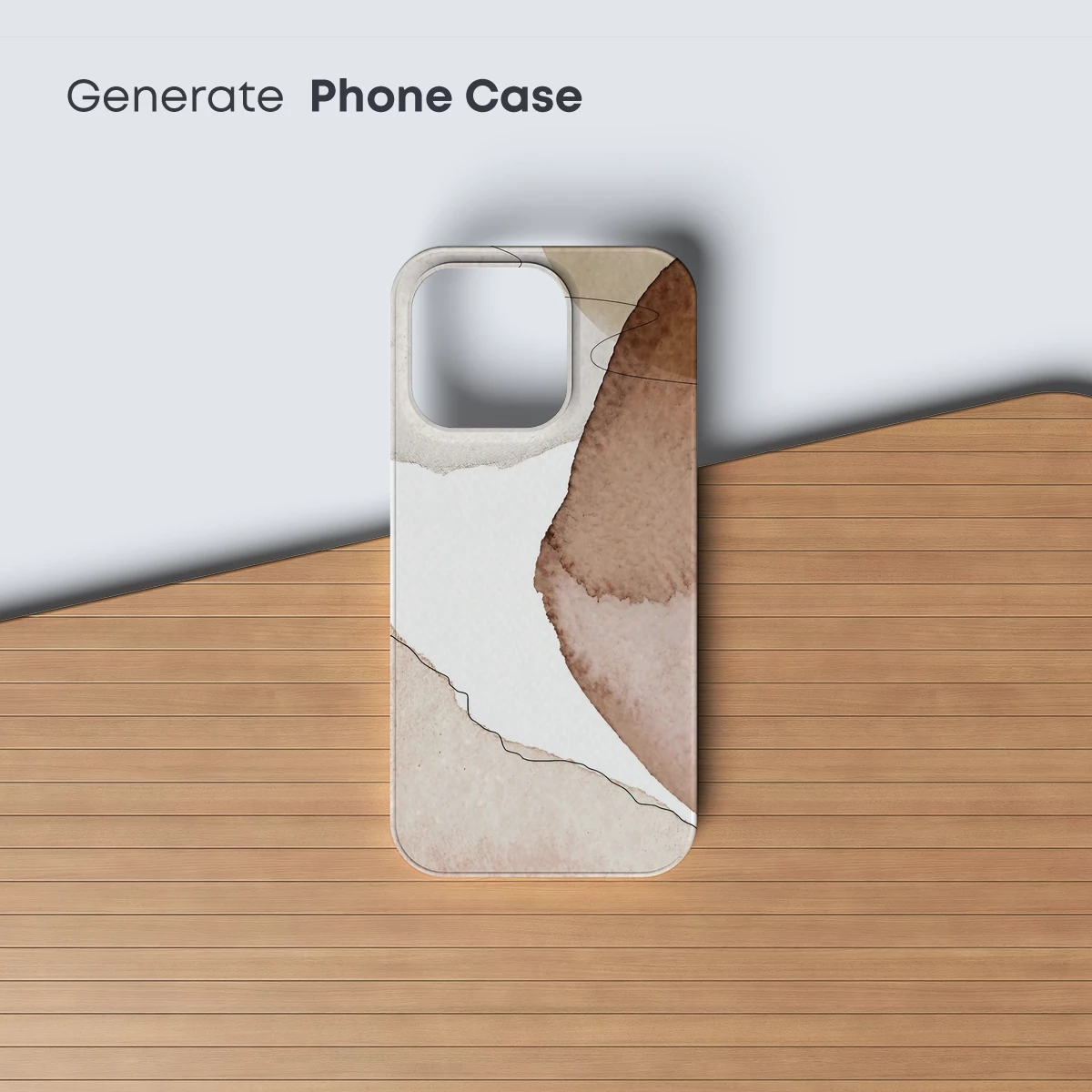 Abstract Watercolor Fusion: Earthy Tones and Flowing Lines - Image 3