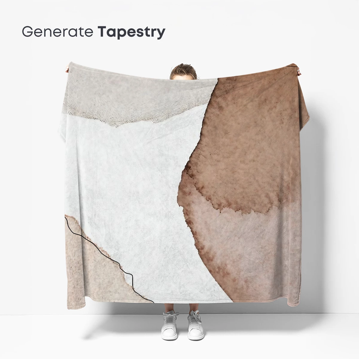 Abstract Watercolor Fusion: Earthy Tones and Flowing Lines - Image 5